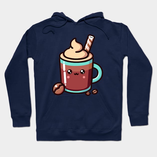 Cute Coffee with Cream and Topping Hoodie by Arief Uchiha